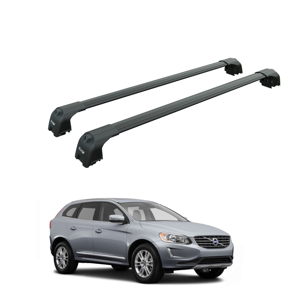 dachzelt volvo xc60 Für Volvo XC60 2008–17 Dachträger, Querträger, Metallhalterung, bündige  Schiene, Alu, Schwarz