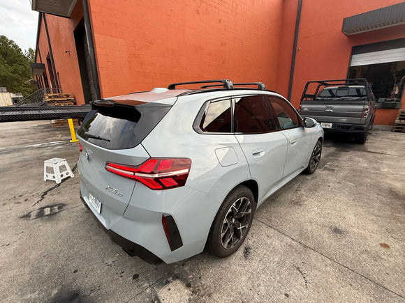 Für BMW X3 G01 2017-Up Dachträgersystem, Aluminium-Querstange, Metallhalterung, bündige Schienen, Silber