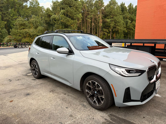 Für BMW X3 G01 2017-Up Dachträgersystem, Aluminium-Querstange, Metallhalterung, bündige Schienen, Silber