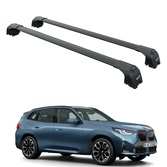 Für BMW X3 G01 2017-Up Dachträgersystem, Aluminium-Querstange, Metallhalterung, bündige Schienen, Silber