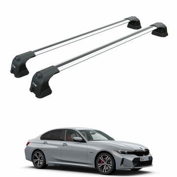 Für BMW 3er G20 ab 2019 Dachträgersystem, Aluminium-Querstange, Metallhalterung, Fixpunkt, Silber