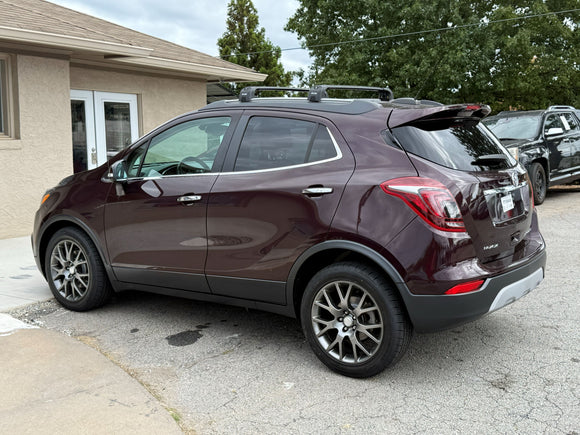 Für Buick Encore 2012-Up Dachträgersystem, Aluminium-Querstange, Metallhalterung, bündige Schienen, Schwarz