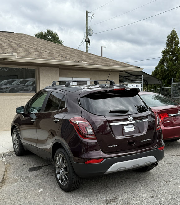 Für Buick Encore 2012-Up Dachträgersystem, Aluminium-Querstange, Metallhalterung, bündige Schienen, Schwarz