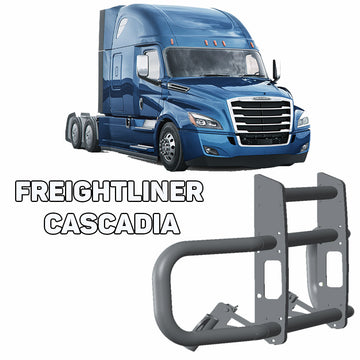 For Freightliner Cascadia Truck Deer Animal Moose Guard Bumper 2018-Up Black - 0