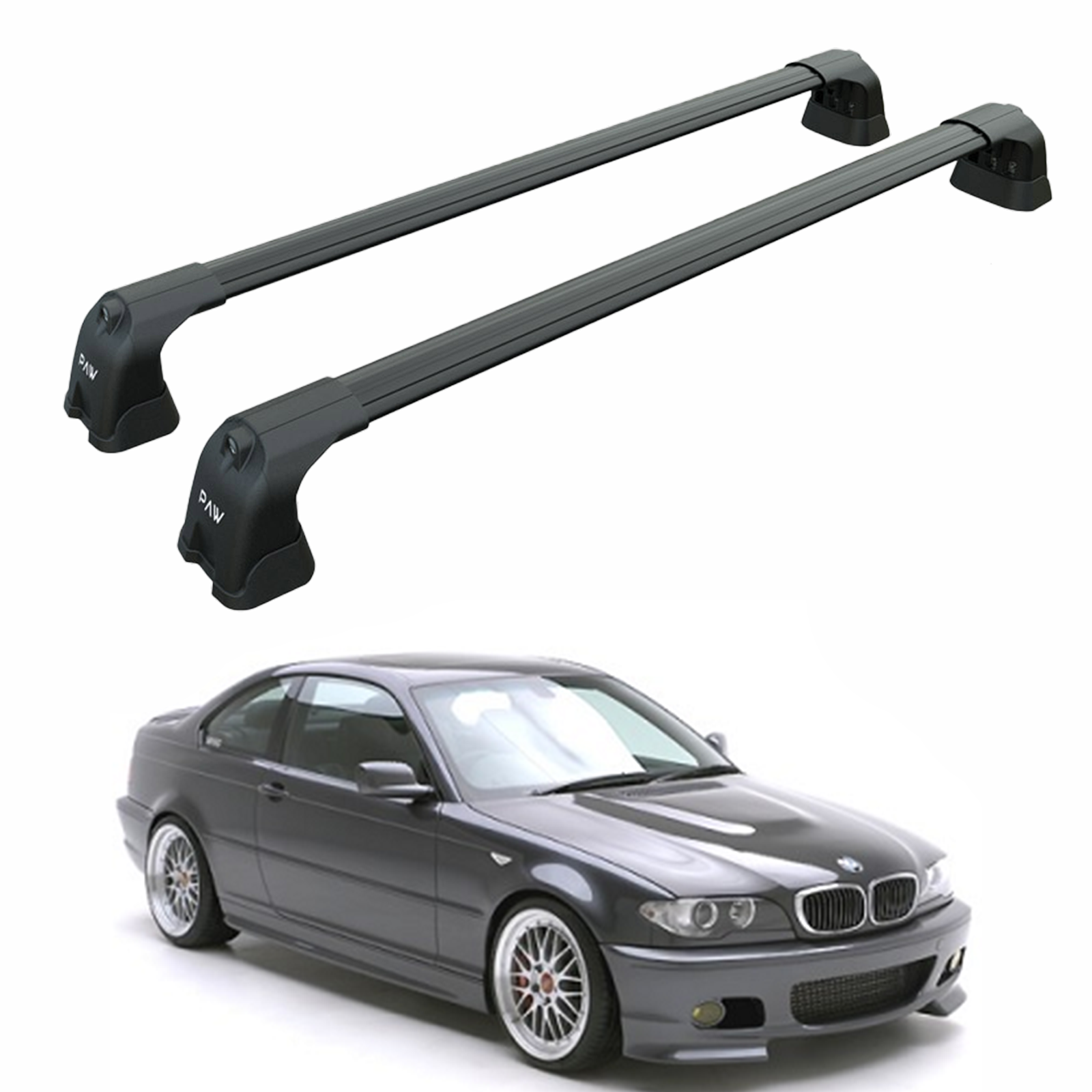 e46 dachzelt For Bmw 3 Coupe (E46) 1999-2006 Roof Rack Cross Bars Fix Point, Black