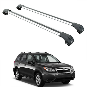 For Subaru Forester SJ (2013-2018) Roof Rack Cross Bars Raised Rail, Silver