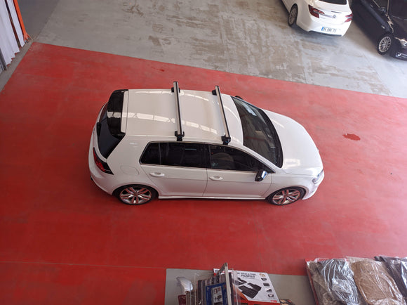Für Volkswagen Golf 5D 2008–12 Dachträger, Querträger, Metallhalterung, normales Dach, Alu, Silber