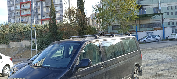 Für Volkswagen Caravelle T6 2015-Up Dachträger Querträger Metallhalterung Fixpunkt Alu Schwarz