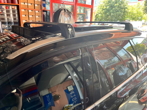 Für Volvo XC60 2008–17 Dachträger, Querträger, Metallhalterung, bündige Schiene, Alu, Schwarz