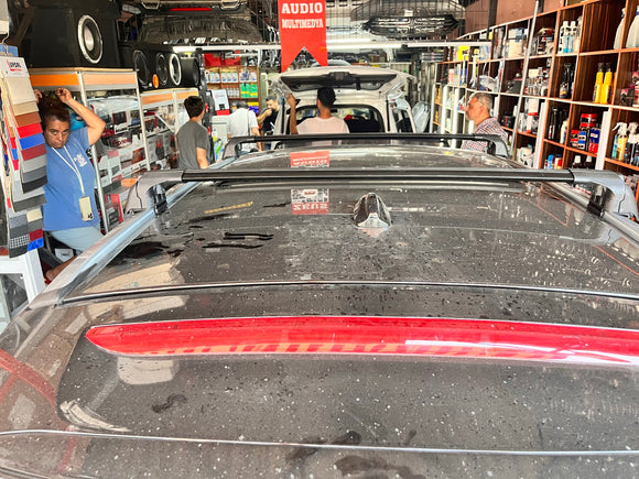 Für Volvo XC60 2017-Up Dachträger Querstange Metallhalterung Flush Rail Alu Schwarz