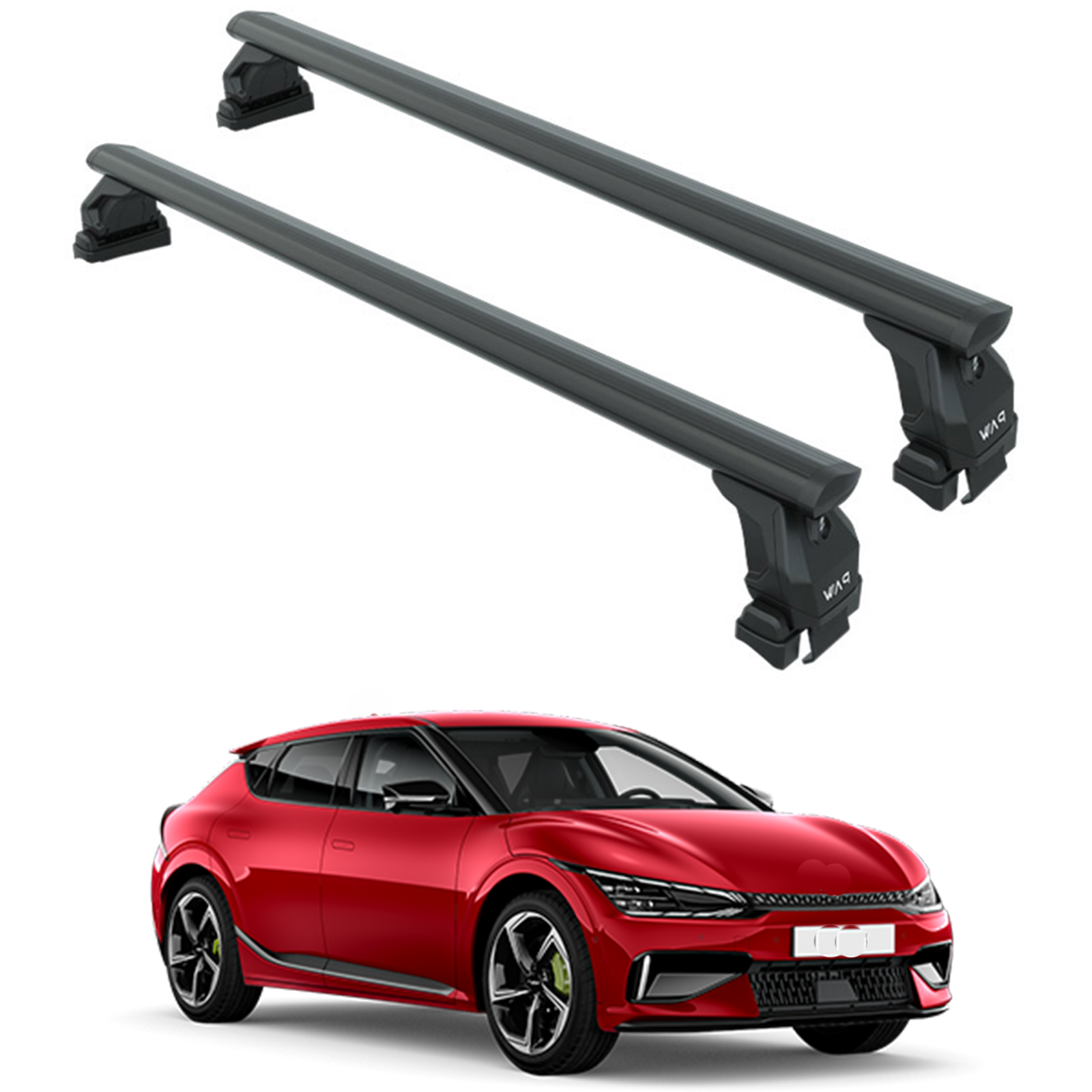 kia ev6 dachzelt For Kia EV6 2019-2026 Roof Rack Cross Bars Normal Roof Alu Black