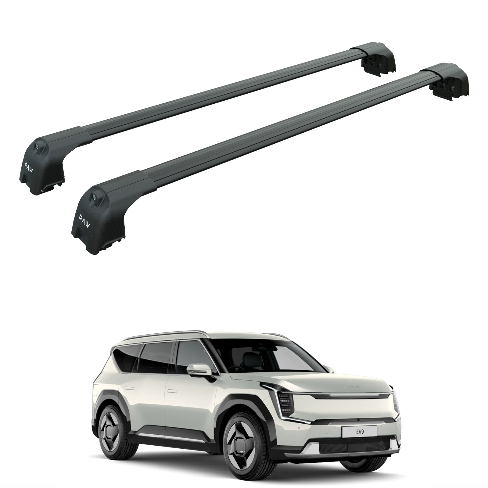 For Kia EV9 2023-2025 Roof Rack Cross Bars Flush Rail Black