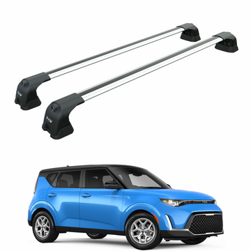 Für Kia Soul 2020-Up Dachträgersystem, Aluminium-Querstange, Metallhalterung, abschließbar, Silber