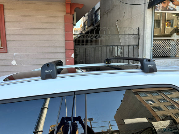 Für BMW X3 G01 2017-Up Dachträgersystem, Aluminium-Querstange, Metallhalterung, bündige Schienen, Silber