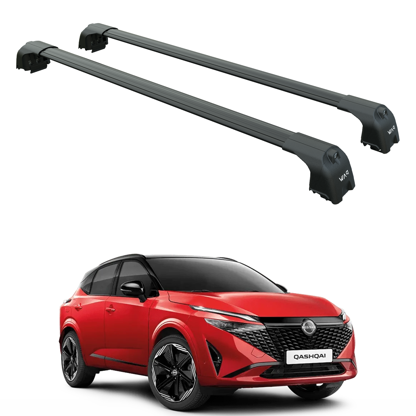 accessorypart Compatible con Nissan Qashqai 3 (J12) 2021-2026 Ace-2 Modelo Barras de Techo Auto Portaequipajes Barras Transversales Gris Aluminio Barras