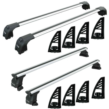For Hyundai Santa Cruz 2017-2025 Bed Rack, Roof Rack and 8-Piece Load Stop Alu Silver