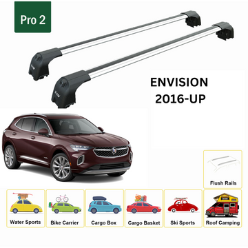 Kompatibel mit Buick Encore ab 2013. Abschließbare Aluminium-Dachträger für Fahrzeuge mit Standarddach Toros Pro 2 Silber - 0