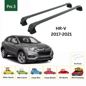Abschließbarer Dachträger aus Aluminium für Fahrzeuge mit Standarddach für Honda HR-V 1999-2005 Toros Pro 3 Black - 0