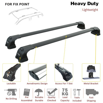 For Bmw 4 Series Gran Coupe (G26) 2021-2025 – Roof Rack Cross Bars (Fix Point, Aluminum, Silver) - 0