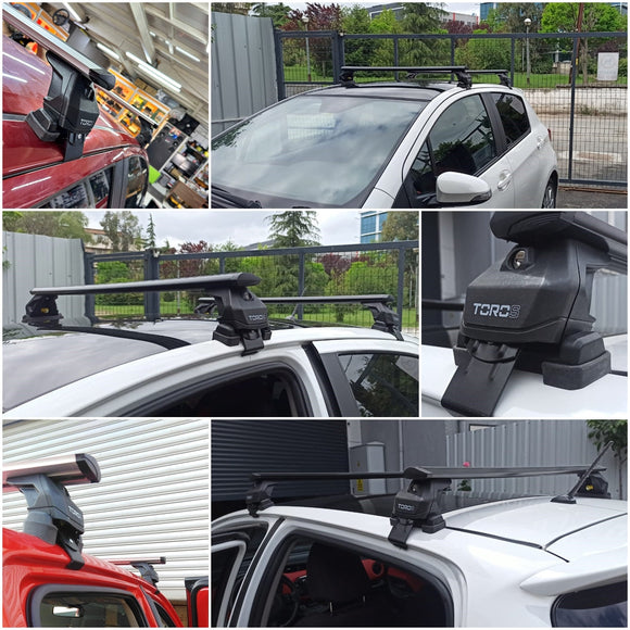 For Renault Clio 3D 2005-2012 Roof Rack System, Aluminium Cross Bar, Normal Roof, Black