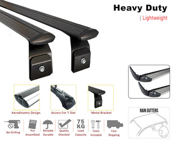 Für Jeep Gladiator JT 2020-Up Dachträgersystem, Aluminium-Querstange, Metallhalterung, abschließbar, Schwarz - 0