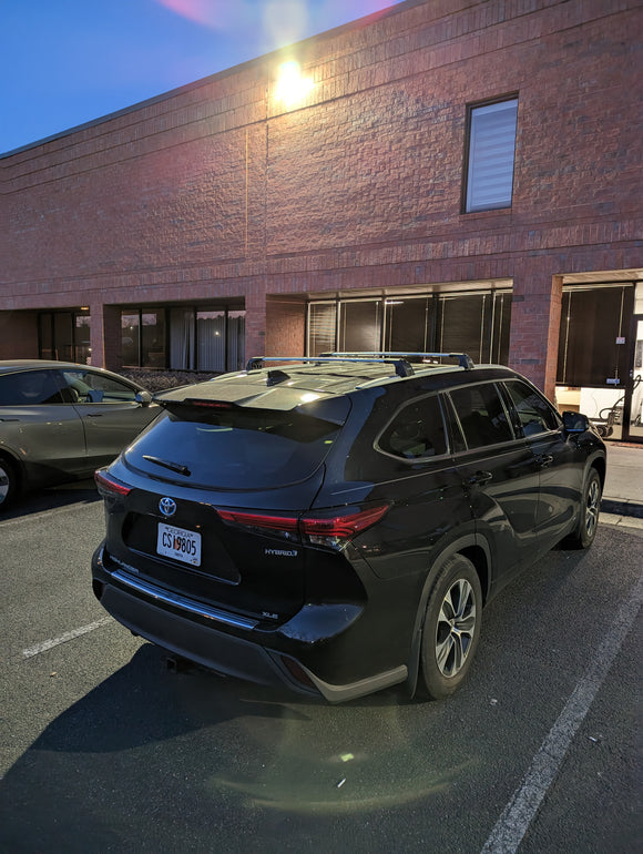 Für Toyota Highlander 2020-Up Dachträger Querträger Metallhalterung Flush Rail Alu Silber