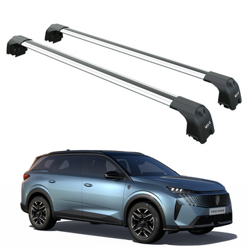 For Peugeot 5008 2024- Up Roof Rack Cross Bars Metal Bracket Flush Rail Silver