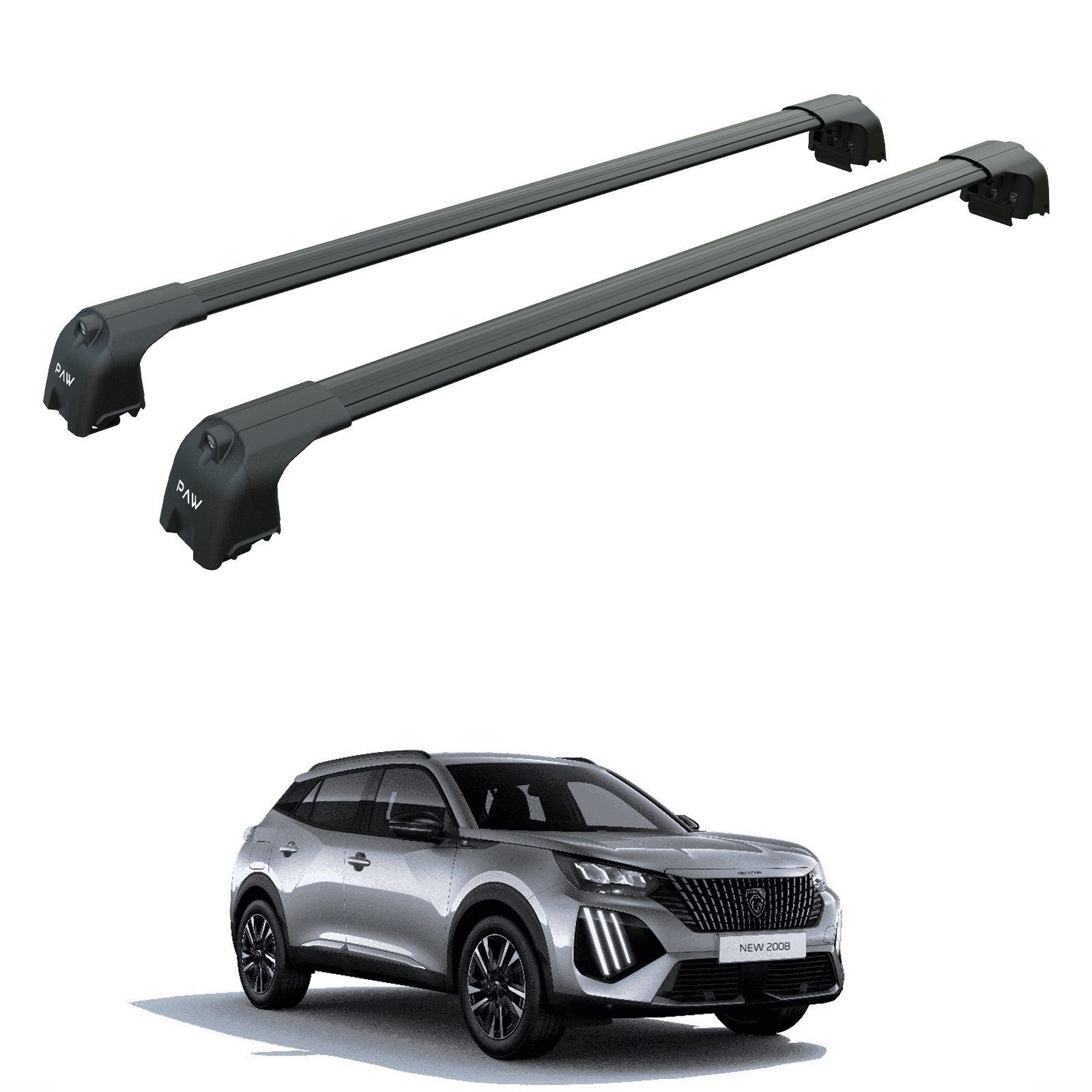 dachzelt peugeot 2008 For Peugeot 2008 2020-2025 Roof Rack System Carrier Cross Bars Aluminum Black