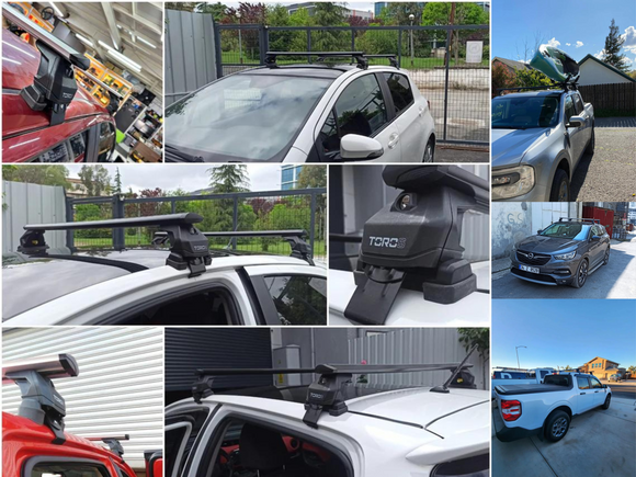 Für Volkswagen Golf 5D 2008–12 Dachträger, Querträger, Metallhalterung, normales Dach, Alu, Schwarz