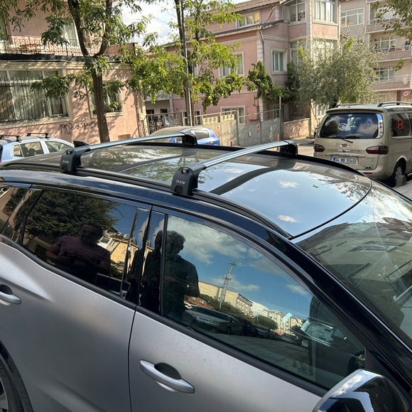 Für Volkswagen ID4 2020-Up Dachträger Querstange Metallhalterung Flush Rail Alu Schwarz