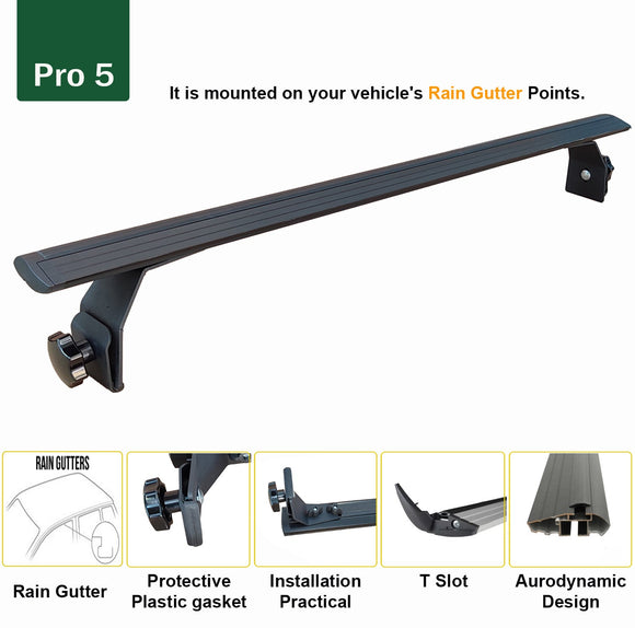 For Jeep Wrangler JK 2007-2018 Roof Rack Cross Bars Metal Bracket Rain Gutters Silver