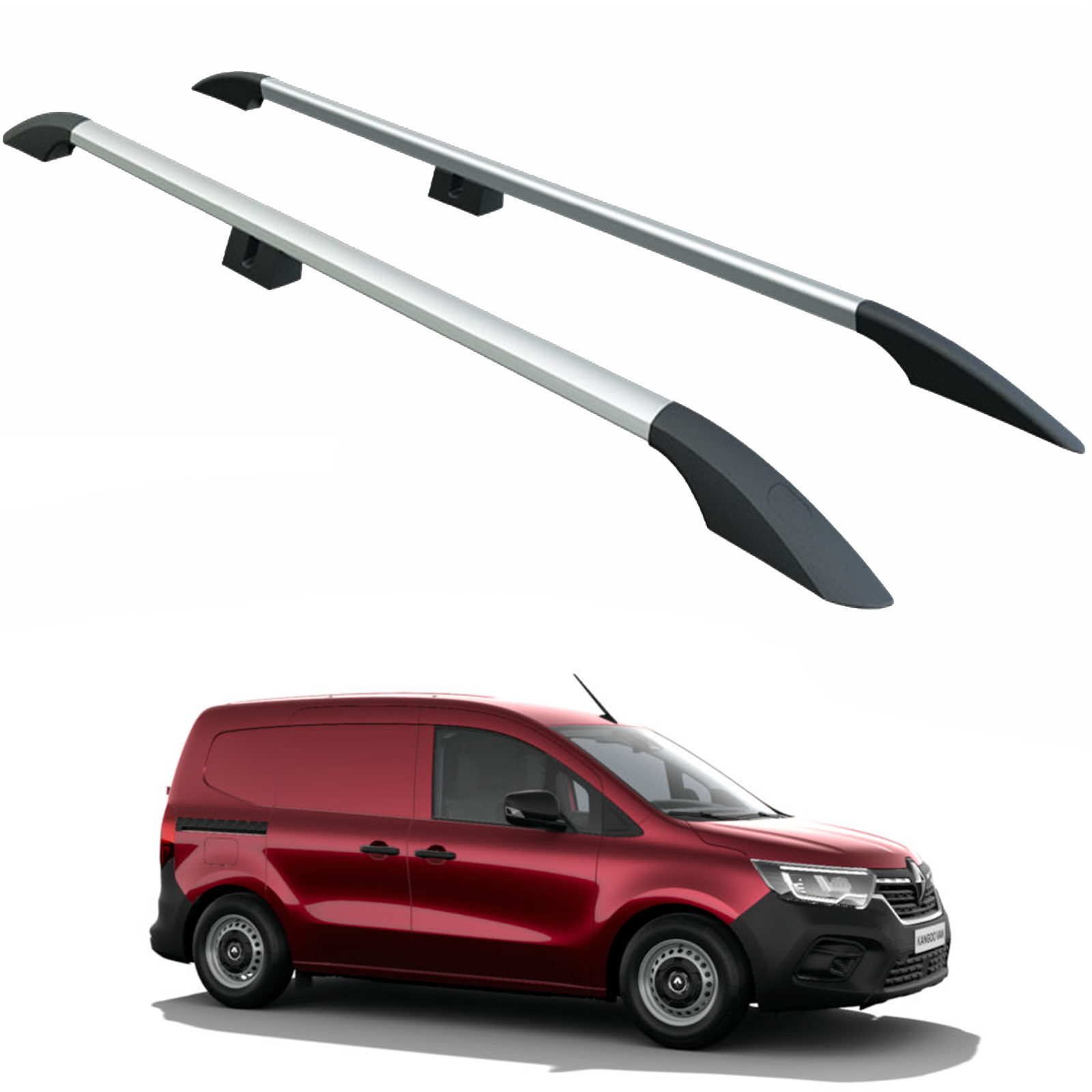 renault kangoo markise For Renault Kangoo Swb 2021-2025 Roof Side Rails, Plus Silver