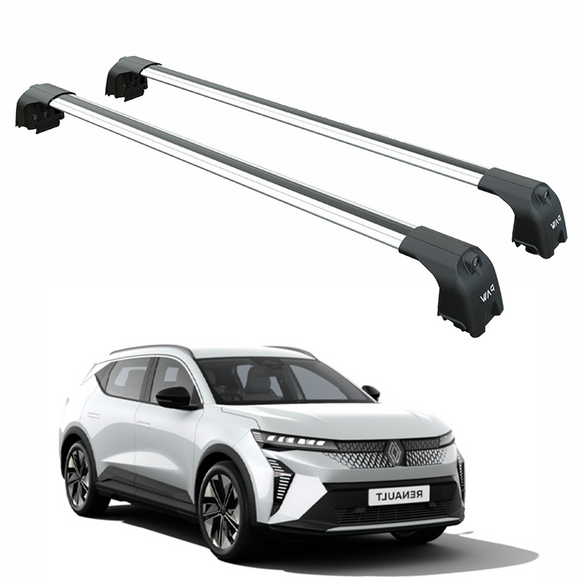 222. Für Dachträgersystem, Aluminium-Querstange, Metallhalterung, bündige Schiene, Silber