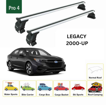 For Subaru Legacy 2000-2004 Roof Rack Cross Bars Normal Roof Alu Silver - 0