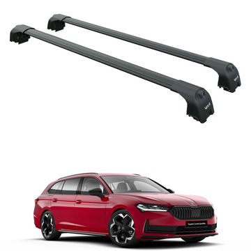 For Skoda Superb Estate 2024-2025 Aluminum Roof Rack System Carrier Cross Bars Black