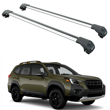 For Subaru Forester Wilderness Roof Rack Cross Bars Raised Rail Silver