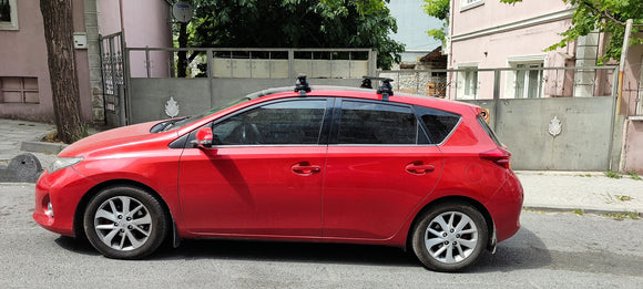 Für Toyota Auris (mit Glasdach) 2013–19, Dachträger, Querträger, Metallhalterung, normales Dach, Alu, Silber