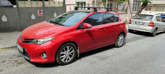 Für Toyota Auris (mit Glasdach) 2013–19, Dachträger, Querträger, Metallhalterung, normales Dach, Alu, Silber