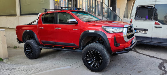 Für Toyota Hilux 2015-Up Dachträger Querträger Metallhalterung Normales Dach Alu Schwarz