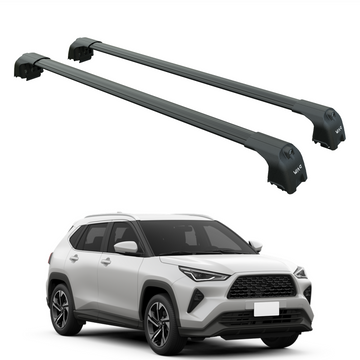For Toyota Yaris Cross 2024- Up Roof Rack Cross Bars Flush Rail Alu Black