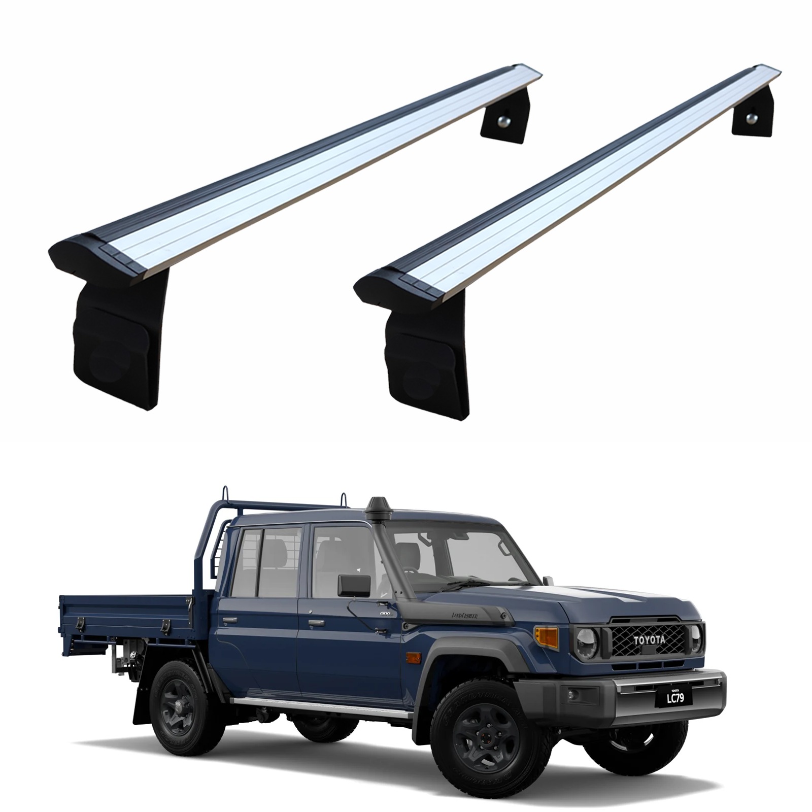 For Toyota Land Cruiser 70 Roof Rack Cross Bars 3qty Aluminum Rain