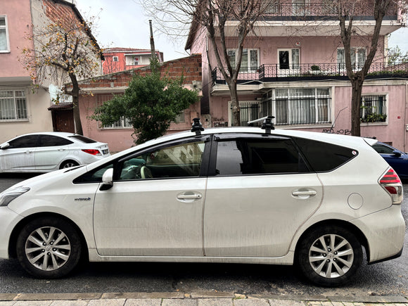 Für Toyota Prius 2012–19 Dachträger, Querträger, Metallhalterung, normales Dach, Alu, Schwarz