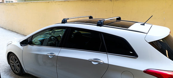 Für Toyota Avensis 2009–15 Dachträger, Querträger, Metallhalterung, Fixpunkt, Alu, Schwarz