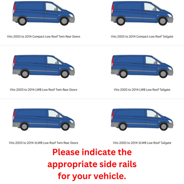 For Mercedes Vito W639 2003-2015 Roof Side Rails Ultimate Style Alu Silver - 0