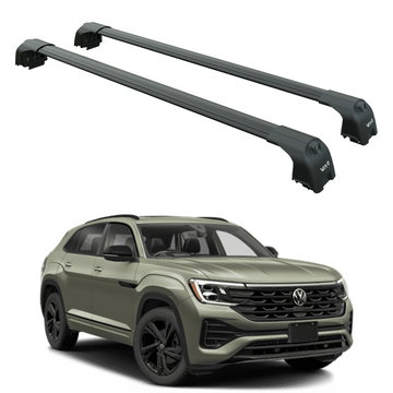 For Volkswagen Atlas Cross Sport 2025-2026 Roof Rack Cross Bar Flush Rail Black
