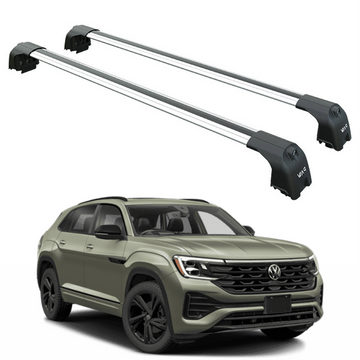 For Volkswagen Atlas Cross Sport 2025-2026 Roof Rack Cross Bar Flush Rail Silver