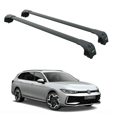 Volkswagen Passat B9 Roof Rack Cross Bars 2023-2025 - Black Flush Rail System