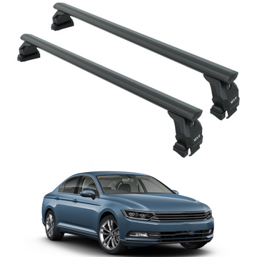 Für Volkswagen Passat B8 2015-Up Dachträger Querstange Metallhalterung Fixpunkt Alu Schwarz