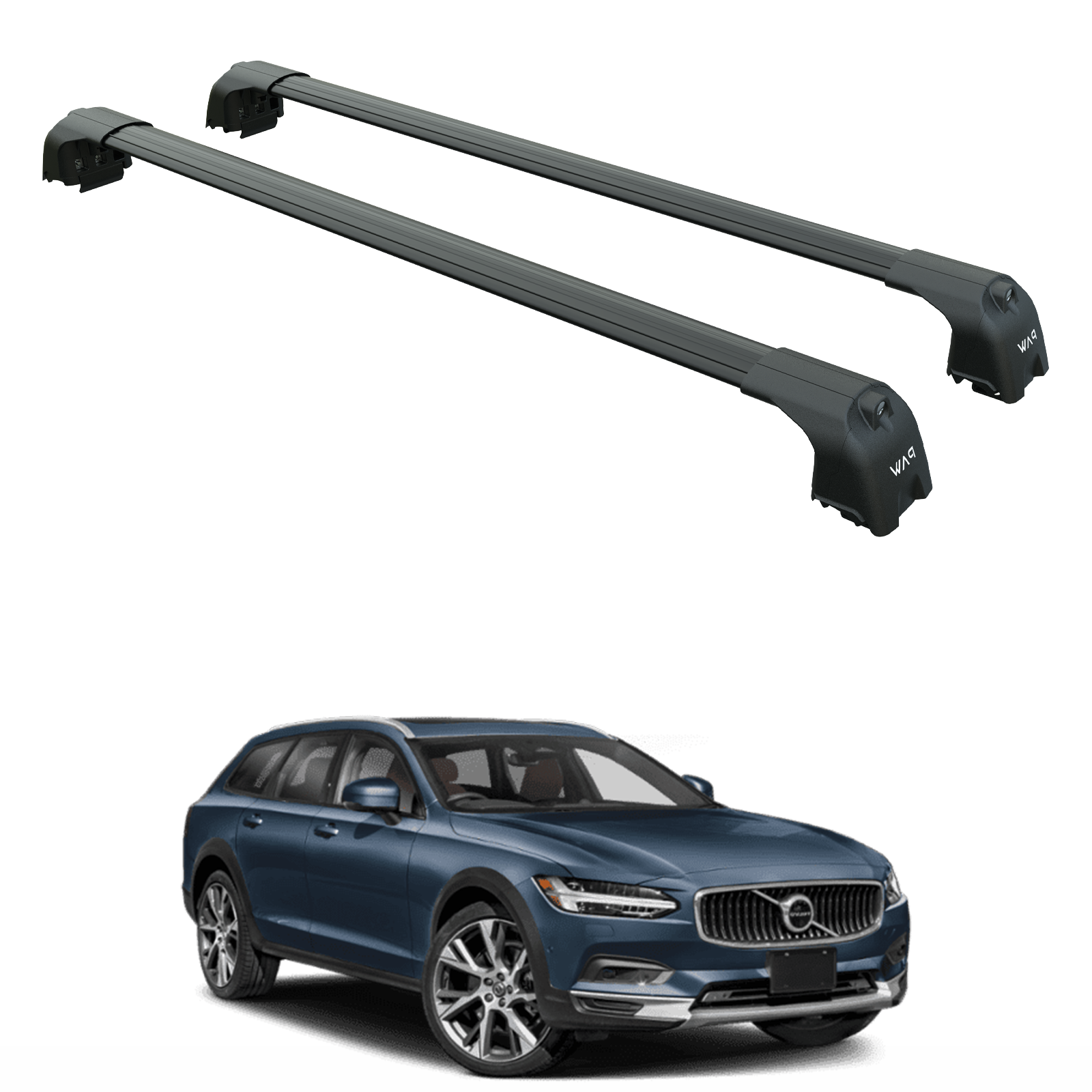 For Volvo V90 2016-2025 Roof Rack Cross Bar Flush Rail Alu Black