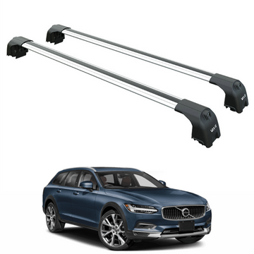 For Volvo V90 2016-2025 Roof Rack Cross Bar Flush Rail Alu Silver